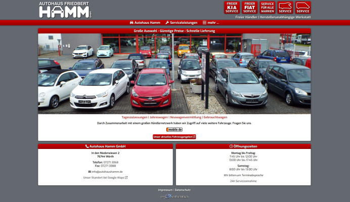 Autohaus Hamm Internetseite
