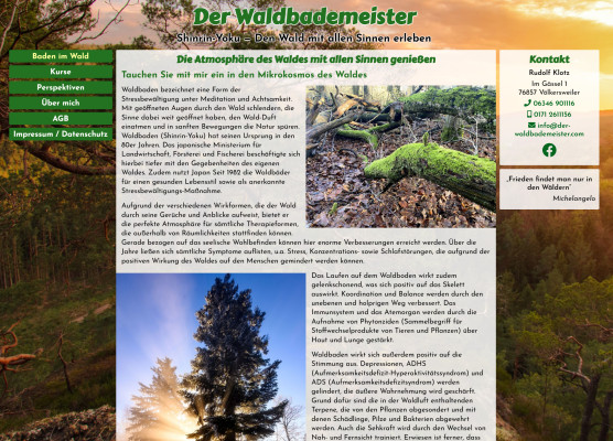 Der Waldbademeister Internetseite