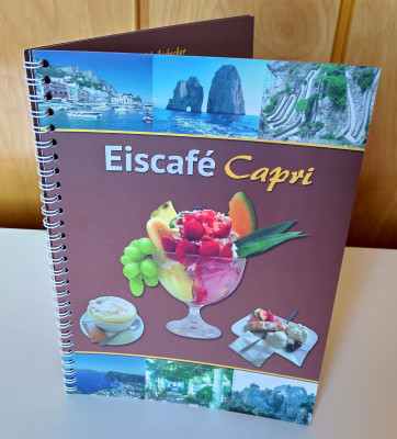 Eiscafé Capri - Ringbuch-Speisekarte