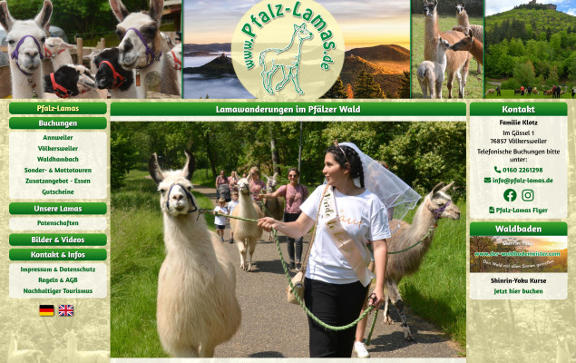 Pfalz Lamas Internetseite